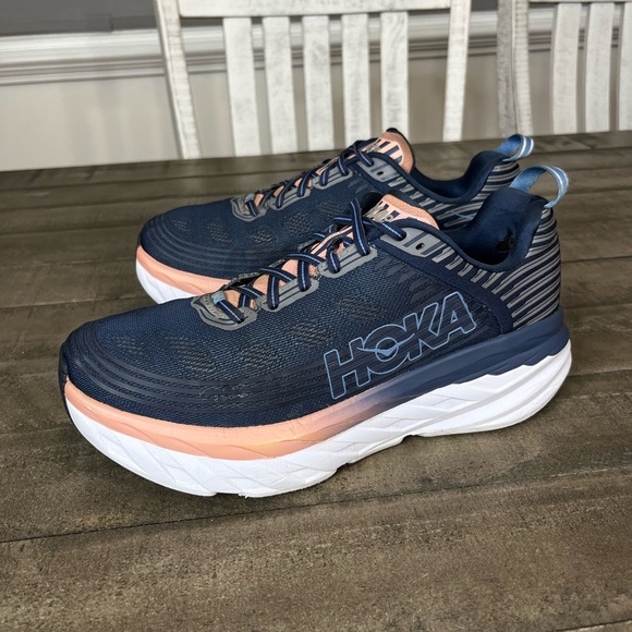 Hoka One One Womens Bondi Blue Running Sneakers Size Wide